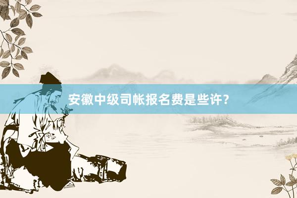 安徽中级司帐报名费是些许？